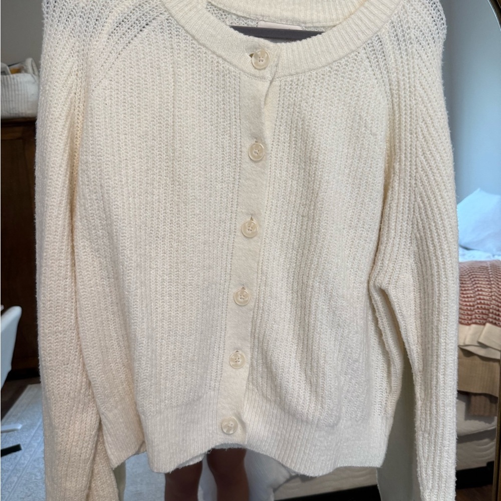 Universal Thread Off-White Button-Up Cardigan